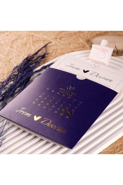 Linvito Yaldızlı Düğün, Nikah, Nişan Davetiyesi (50 Adet)