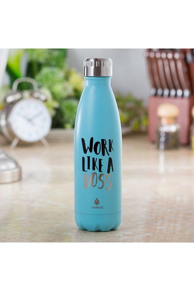 manna Quote Printed Insulated Stainless Steel Water Bottle 500ml