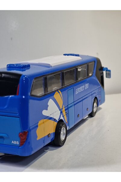 Hepsilazım Metal Yolcu Otobüsü Dıecast Koleksiyon Sesli Ve Işıklı Otobüs Kapı Bagaj Açılır Mavi Bus 19,5 cm