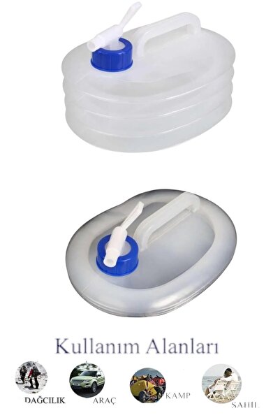 CocoVia Akordiyonlu Katlanabilir Musluklu 10 Litre Su Bidonu | Piknik Kamp Se...