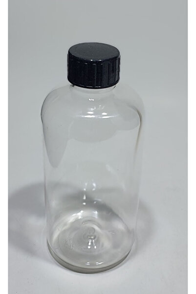 Alsun 250 Cc Düz Model Pet Şişe - Siyah Kapaklı - 250 Ml Boş Pet Şişe (10 Adet)