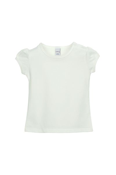 LOVETTI Ecru BaSic for Baby Girl - Snap-on Null Collar and Watermelon Sleeve T-Shirt