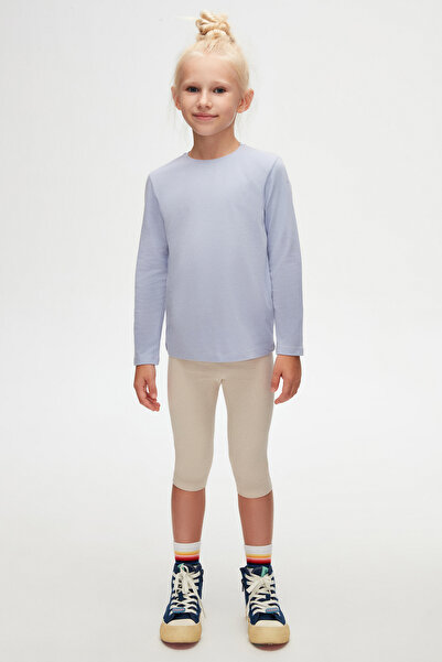 LOVETTI Унісекс дитяча сезонна футболка - світло-лілова, без коміра, з довгими рукавами