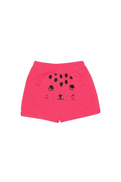 LOVETTI Girl's Shorts - Pomegranate Flower Patterned, Kangaroo Pocket