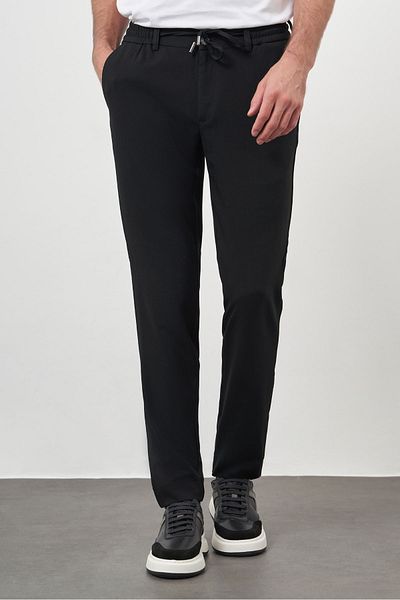 Morven Men's Black Polyviscose Trend Drawstring Jogger Slim Fit Sports Trousers