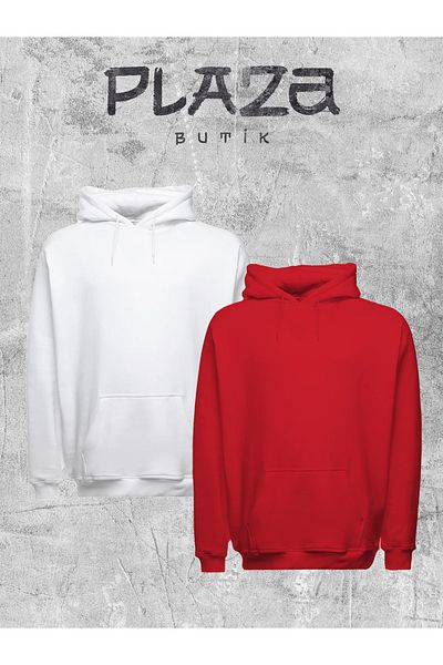 Plaza Butik Комплект от 2 големи суитшърта с качулка