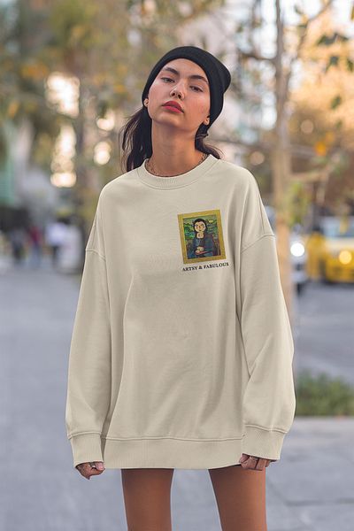 MYADA Φούτερ Unisex Lisa Style Printed Oversize 22751