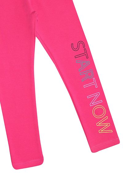 LOVETTI Fuchsia "Start Now" Printed - Girl's Winter Hooded Leggings