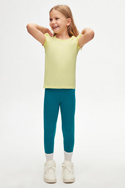 LOVETTI تي شيرت بناتي أصفر فاتح - رقبة دائرية، كم بطيخ