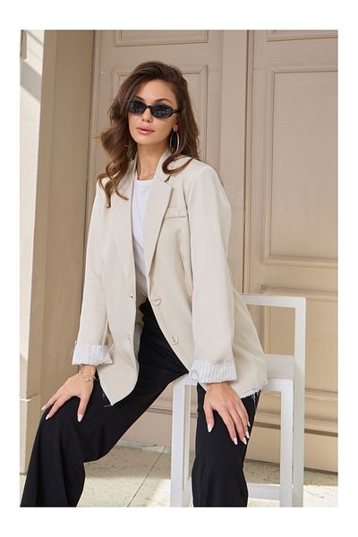 Elif Özbey Butik Jachetă cu căptușeală din țesătură premium Stone
