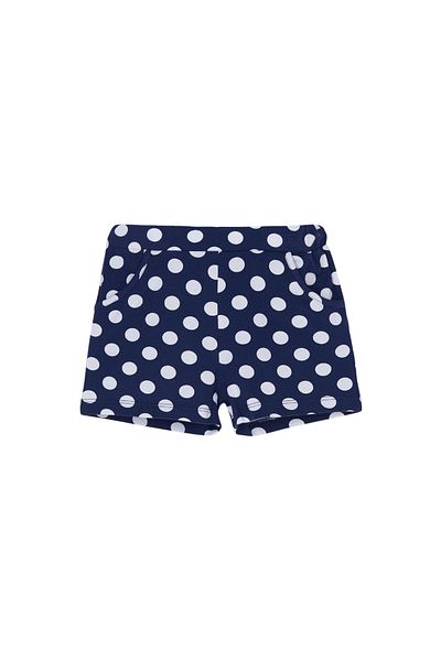 LOVETTI Girl's Light NAvy Blue Polka-dot PAtterned Pocket Shorts