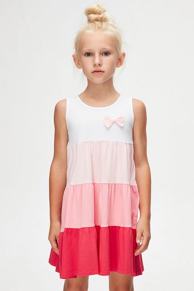 LOVETTI Fuchsia White Girl's Strap Dress
