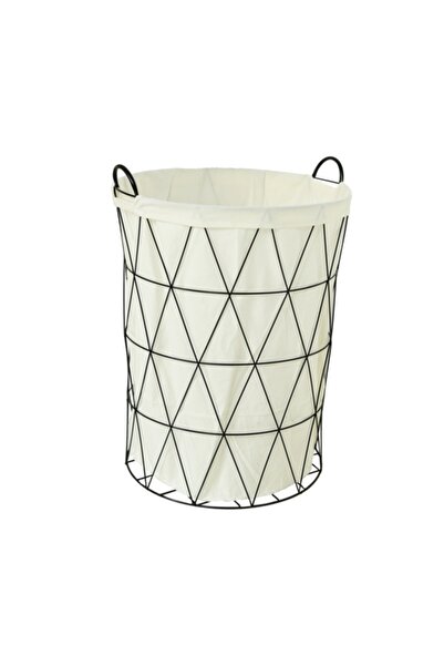HONEYBEE Round Shaped Open Top Iron Laundry Hamper with Handle