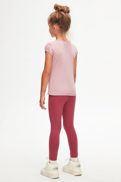 LOVETTI Μπλουζάκι με μανίκια καρπούζι με λαιμόκοψη Dusty Rose για κορίτσια