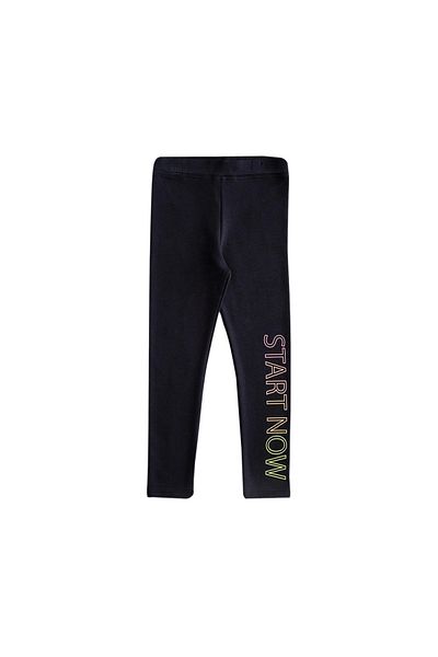 LOVETTI Black Start Now Printed Winter Raised Leggings for Girls