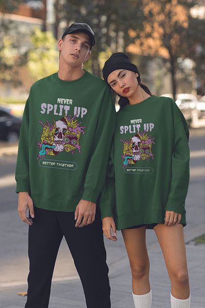 MYADA Суитшърт с принт Never Split Up Oversize 22851