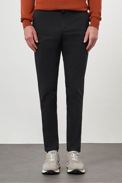 Morven Men's Black Chino Slim Fit Trousers