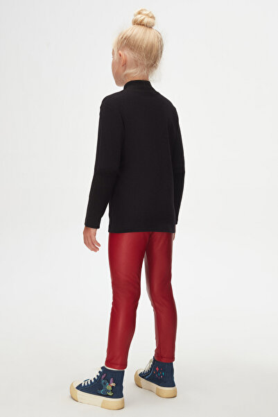 LOVETTI Κοριτσίστικο μαύρο μπλουζάκι - μακρυμάνικο, μισό ζιβάγκο, χειμώνα