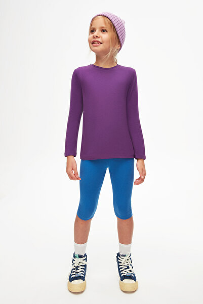 LOVETTI Tricou sezonier pentru copii unisex - violet, decolteu, mânecă lungă