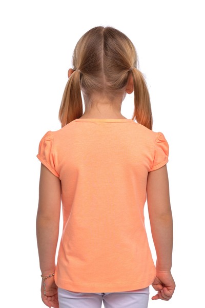 LOVETTI PhoSphor Apricot Basic T-Shirt for Girl - Crew NecK and Watermelon Sleeve