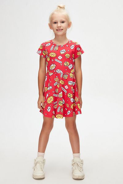 LOVETTI Patterned Short Sleeve So Cool Girl's Dress