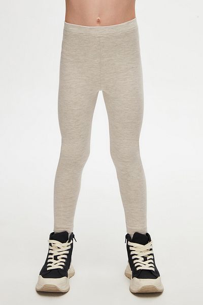 LOVETTI Dark Beige Melange Summer Leggings for Girls - Basic Model
