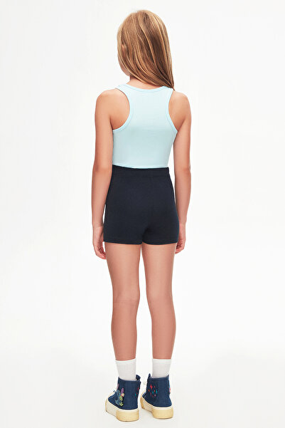 LOVETTI Koyu Lacivert Kız Çocuk Düz Basıc Dans Şortu