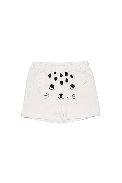LOVETTI Girl's Ecru Kangaroo Shorts - Pocketed