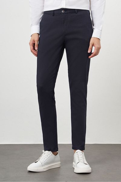 Morven Men's Navy Blue Chino Slim Fit Pants