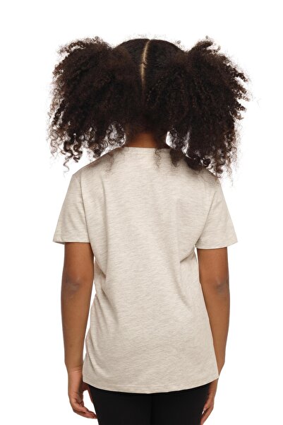 LOVETTI UniSex Παιδικό T-Shirt - Ανοιχτό μπεζ MelAnge, λαιμόκοψη, κοντό μανίκι