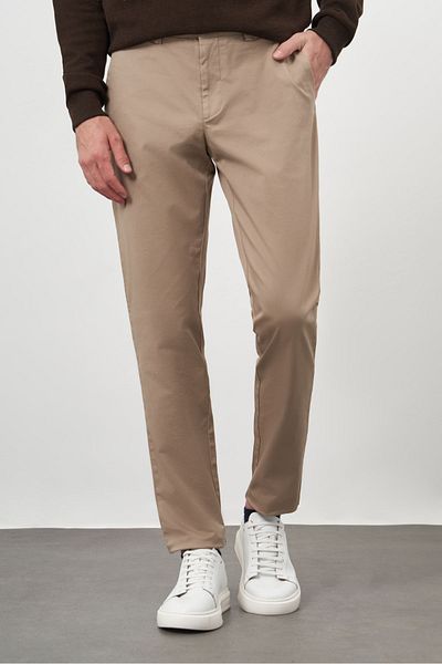 Morven Men's LIGHT BROWN Cotton Side Pocket Slim Fit Chino Pants
