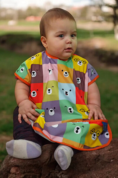 ANP MODA TASARIM Liquid-Proof Colors Bear Trend Food-Activity Bib