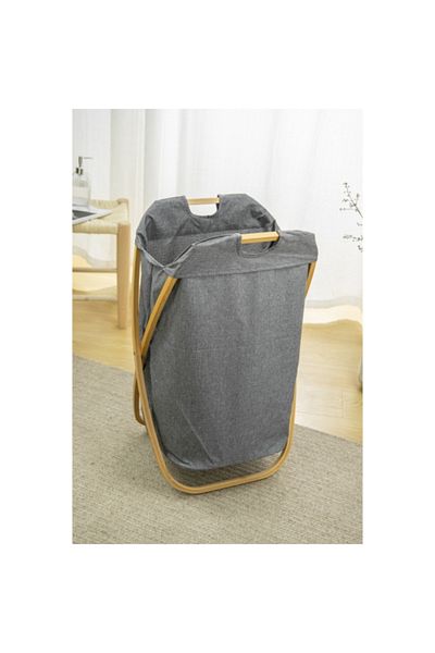 HONEYBEE Folding Design Open Top Bamboo Laundry Hamper
