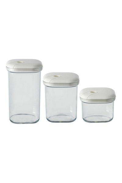 Omada 3-Piece Pull Box Microwave Proof Plastic Storage Jar Set 3L