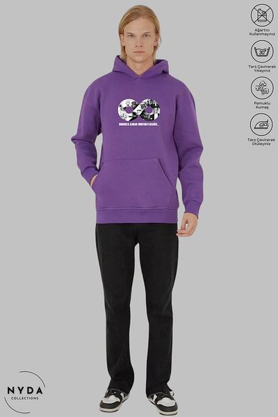 Nyda Collections Φούτερ με στάμπα Ataturk Unisex Oversize - Μακρυμάνικο, Κουκούλα, Βαμβακερό