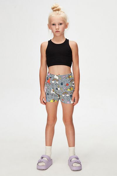 LOVETTI Rainbow Unicorn Patterned PocKet Shorts for Girls