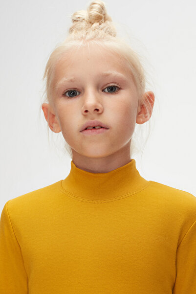 LOVETTI mustard Girl's T-shirt - Half Turtleneck, Long Sleeve, Winter