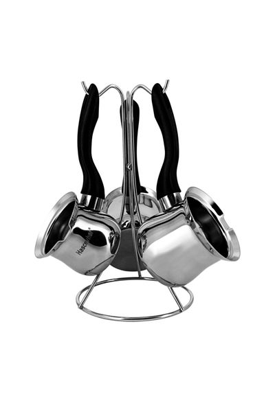 Hascevher 3-Piece Premium Stainless Steel Coffee Pot Set with Stand