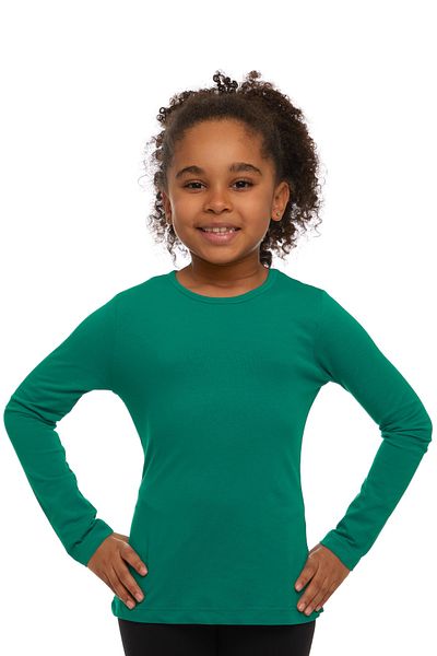 LOVETTI Girl's Dark Green Long Lycra T-Shirt