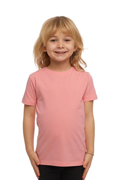 LOVETTI Unisex Παιδικό T-Shirt - Salmon Basic, Crew Neck, Κοντό μανίκι