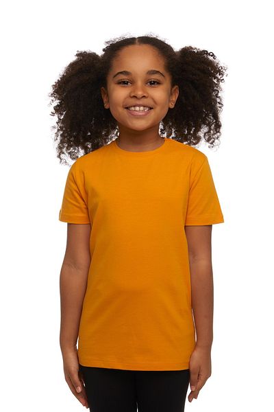 LOVETTI UniSex KidS T-Shirt - Kadmium Yellow, Crew Neck, Short Sleeve