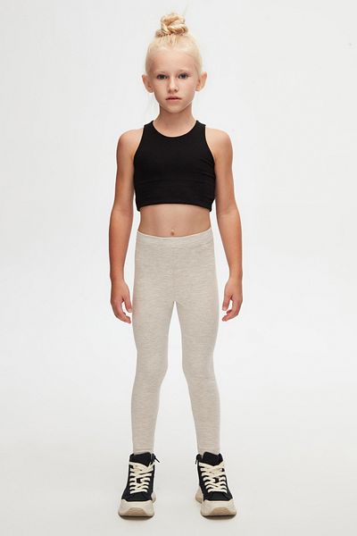 LOVETTI BAsic Girl's Summer Leggings - Light Beige MelAnge