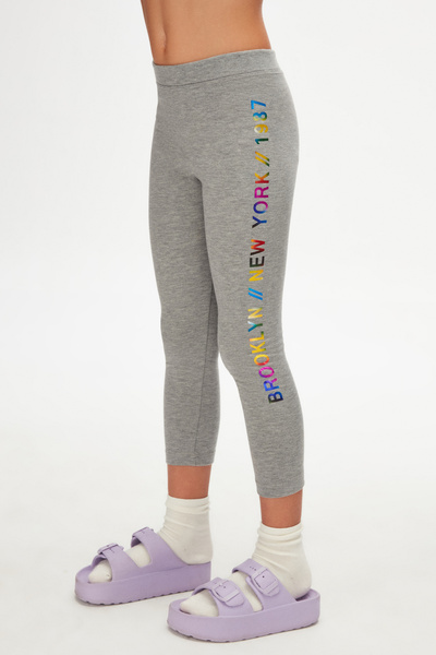 LOVETTI New York Printed light GrAy Girl's Winter leggings - RAster