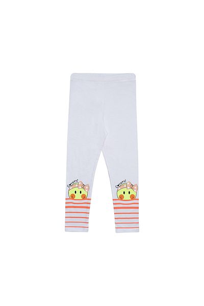 LOVETTI White Marine Smile Printed Tights for Girls