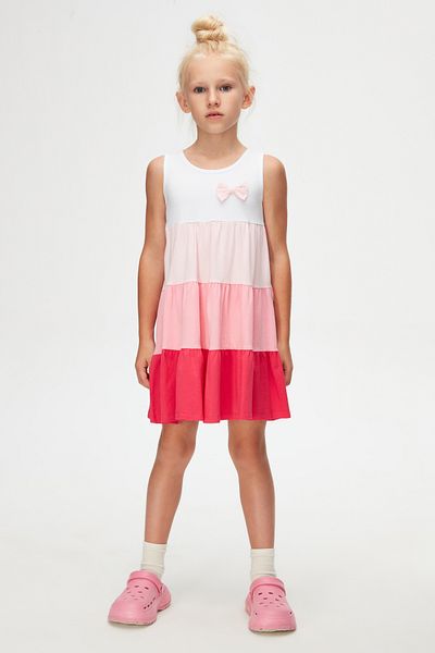 LOVETTI Fuchsia White Girl's Strap Dress