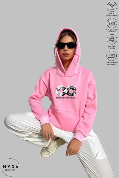 Nyda Collections Φούτερ με στάμπα Ataturk Unisex Oversize - Μακρυμάνικο, Κουκούλα, Βαμβακερό