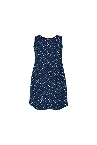 LOVETTI Koyu Lacivert Little Stars Kız Çocuk Desenli Kolsuz Elbise