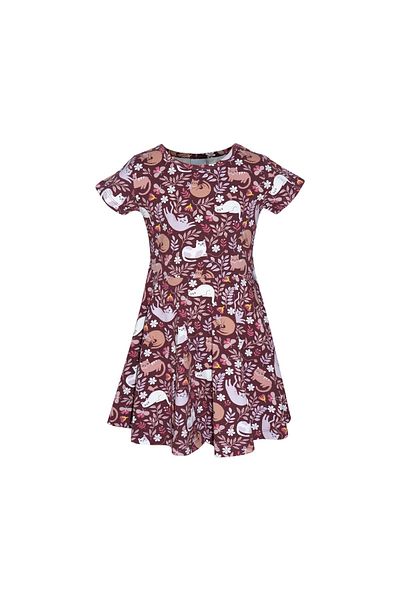 LOVETTI Patterned Lazy Cat - Girls' Short Sleeve Dress