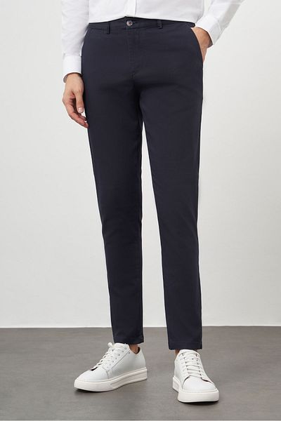 Morven Men's Navy Blue Chino Slim Fit Pants