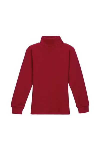 LOVETTI Red Basic Girls' Snap Full Turtleneck Raster Winter Long Sleeve T-Shirt